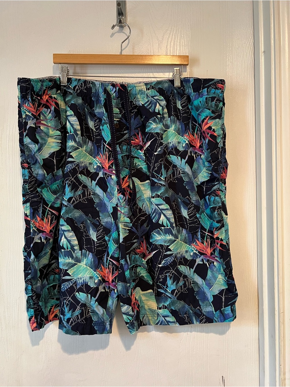Tommy Bahama Mens Blue Floral Palm Tree Print Cotton Sleep Lounge Shorts 3XL